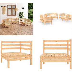 vidaXL 6-delige Loungeset massief grenenhout - Loungeset - Loungesets - Tuinsets - Tuinsets