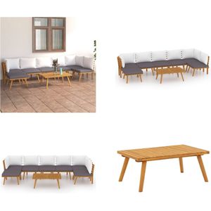 vidaXL 8-delige Loungeset met kussens massief acaciahout - Loungeset - Loungesets - Houten Tuinset - Gazonset