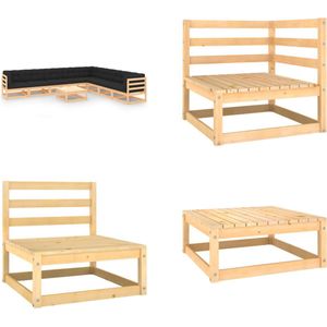vidaXL 9-delige Loungeset met antracietkleurige kussens grenenhout - Loungeset - Loungesets - Tuinset - Tuinbank