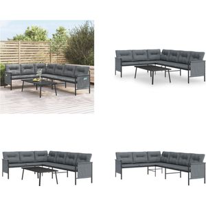 vidaXL 2-delige Loungeset staal antracietkleurig - Loungeset - Loungesets - Tuinset - Tuinmeubelset