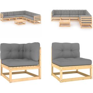 Vidaxl - 8-tlg. Garten-Lounge-Set mit Kissen Massivholz Kiefer - Garten Lounge Set - Kiefernholzmöbel - Outdoor Möbel - Gartenmöbel - Rattan