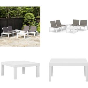 vidaXL 4-delige Loungeset met kussens kunststof wit - Loungeset - Loungesets - Lounge Set - Lounge Sets