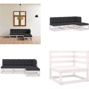 Vidaxl - 4-tlg. Garten-Lounge-Set mit Kissen Kiefer Massivholz - Garten Lounge Set - Kiefernholzmöbel - Outdoor Möbel - Gartenmöbel - Loungesessel
