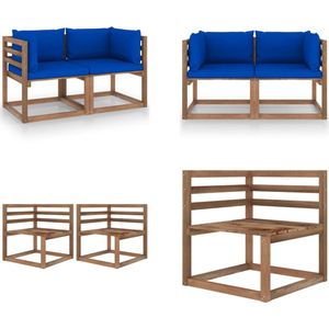 Vidaxl - Garten-Palettensofa 2-Sitzer mit Kissen in Blau Kiefernholz - Gartenmöbel - Palettenmöbel - Outdoor-Sofa - Esszimmergarnitur - Balkonmöbel