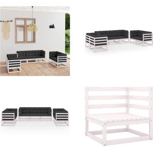 Vidaxl - 7-tlg. Garten-Lounge-Set mit Kissen Kiefer Massivholz - Garten Lounge Set - Kiefernholzmöbel - Outdoor Möbel - Gartenmöbel - Loungemöbel