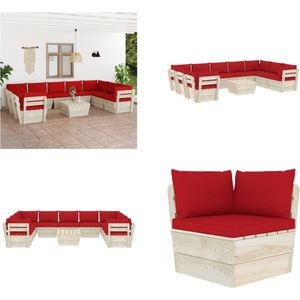 Vidaxl - 10-tlg. Garten-Sofagarnitur aus Paletten mit Kissen Fichtenholz - Gartenlounge - Palettenmöbel - Outdoor Möbel - Gartensorgseset - Rattan