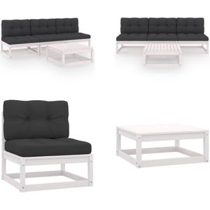 Vidaxl - 4-tlg. Garten-Lounge-Set mit Kissen Kiefer Massivholz - Garten Lounge Set - Kiefernholzmöbel - Outdoor Möbel - Gartenmöbel - Loungemöbel