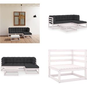 Vidaxl - 5-tlg. Garten-Lounge-Set mit Kissen Kiefer Massivholz - Garten Lounge Set - Kiefernholzmöbel - Outdoor Möbel - Gartenmöbel - Loungemöbel