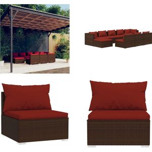 Vidaxl - 10-tlg. Garten-Lounge-Set mit Kissen Braun Poly Rattan - Garten Lounge Set - Outdoor Möbel - Rattan Gartenmöbel - Loungesessel - Garten Sofa