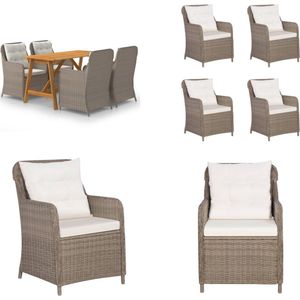 vidaXL 5-delige Tuinset bruin - Tuinset - Tuinsets - Eetset - Eetsets