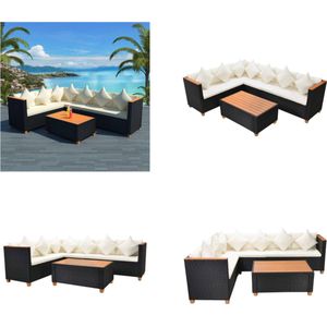 Vidaxl - 4-tlg. Garten-Lounge-Set mit Auflagen Poly Rattan Schwarz - Gartenloungeset - Rattan Möbel - Outdoor Lounge - Gartenmöbel - Balkonmöbel