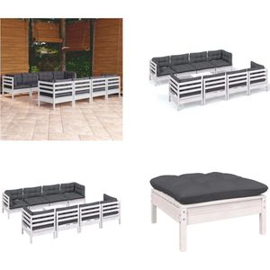 Vidaxl - 9-tlg. Garten-Lounge-Set mit Kissen Kiefer Massivholz - Garten Lounge Set - Kiefernholzmöbel - Outdoor Möbel - Gartengeräte - Loungemöbel