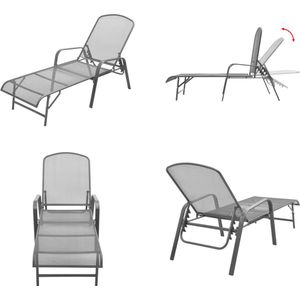 vidaXL Ligbed staal antraciet - Ligbed - Ligbedden - Lig Bed - Lig Bedden