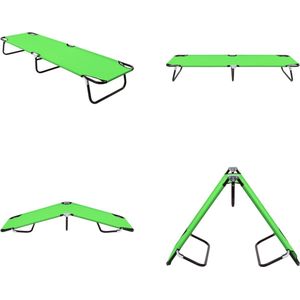 vidaXL Ligbed inklapbaar staal groen - Ligbed - Ligbedden - Zonnebed - Zonnebedden