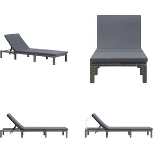 vidaXL Ligbed met kussen poly rattan antraciet Ligbed - Lounge Stoel - Buiten Meubilair - Tuinset - Relaxfauteuil - Poly Rattan - Antraciet - Ligbed - Ligbedden - Ligstoel - Ligstoelen