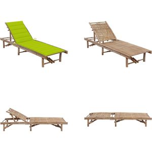 vidaXL Ligbed met kussen bamboe - Ligbed - Ligstoel - Ligbedden - Ligstoelen