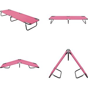 vidaXL Ligbed inklapbaar staal roze - Ligbed - Ligbedden - Zonnebed - Zonnebedden