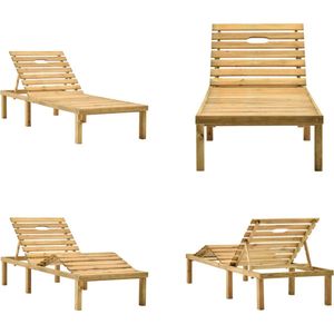 vidaXL Ligbed geïmpregneerd grenenhout Ligbed - Houten Ligbed - Buitenligbed - Tuinset - Lounge Stoel - Relaxfauteuil - Tuin Meubels - Zonnenbank - Loungebed - Teak Ligbed - Ligbed - Ligbedden - Ligstoel - Ligstoelen