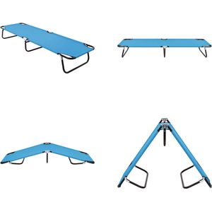 vidaXL Ligbed inklapbaar staal turquoiseblauw - Ligbed - Ligbedden - Zonnebed - Zonnebedden