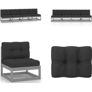 Vidaxl - 4-Sitzer-Gartensofa mit Kissen Kiefer Massivholz - Gartensofa - Holzsofa - Kiefernholz - Gartenmöbel - Lounge Möbel - Home & Living