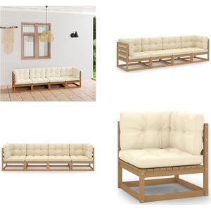 Vidaxl - 4-Sitzer-Gartensofa mit Kissen Kiefer Massivholz - Gartensofa - Holzsofa - Gartenmöbeln - Esszimmergarnitur - Balkonmöbel - Home & Living