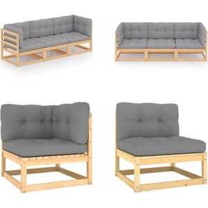 Vidaxl - 3-Sitzer-Gartensofa mit Kissen Kiefer Massivholz - Gartensofa - Holzsofa - Kiefernholz - Gartenmöbel - Balkonmöbel - Home & Living