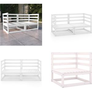 Vidaxl - Gartensofa 2-Sitzer Weiß Massivholz Kiefer - Gartensofa - Holzsessel - Kiefernholz Möbel - Außenmöbel - Lounge Set - Home & Living