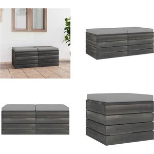Garten-Paletten-Hocker 2 Stk. mit Kissen Kiefer Massivholz - Gartenstuhl - Gartenmöbeln - Palettenmöbel - Lounge Möbel - Esszimmerstühle - Home &