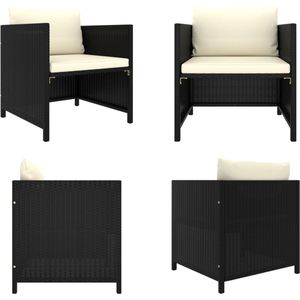 Vidaxl - Gartensofa mit Kissen Schwarz Poly Rattan - Gartensofa - Outdoor Sofa - Loungemöbel - PE-Rattan Möbel - Gartenlounge - Home & Living