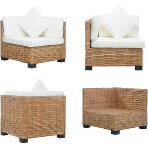 Vidaxl - Ecksofa mit Kissen Natürliches Rattan - Ecksofa - Rattan Möbel - Wohnraum Dekoration - Lounge Möbel - Gemütlichkeit Im Wohnzimmer - Home &