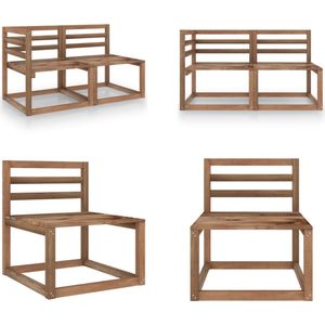 Vidaxl - 2-tlg. Garten-Lounge-Set Braun Imprägniertes Kiefernholz - Gartensorga - Loungemöbel - Gartenmöbel Set - Rattan Möbel - Kiefernholz - Home &