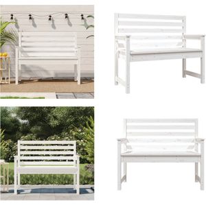 Vidaxl - Gartenbank Weiß 109x48x91,5 cm Massivholz Kiefer - Gartenbank - Gartenbänke - Home & Living - Weiß