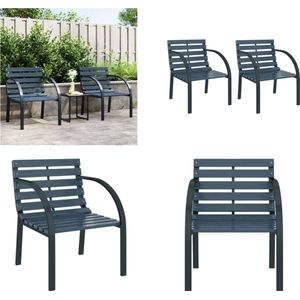 vidaXL Tuinstoelen 2 st hout grijs - Tuinstoel - Tuinstoelen - Stoel - Stoelen