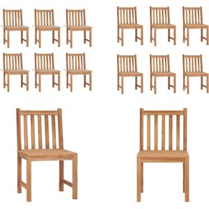 vidaXL Tuinstoelen 6 st met kussens massief teakhout - Tuinstoel - Tuinstoelen - Buitenstoel - Buitenstoelen