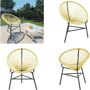 vidaXL Tuinstoel Acapulco poly rattan beige Tuinstoel - Lounge Stoel - Outdoor Meubilair - Acacia Stoel - Relax Stoel - Veranda Stoel - Zomerstoel - Buitensteun - Acapulco Stoel - Acapulco Stoelen - Stoel - Stoelen