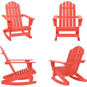 vidaXL Schommelstoel Adirondack massief vurenhout rood - Tuinschommelstoel - Tuinschommelstoelen - Tuin Schommelstoel - Tuin Schommelstoelen