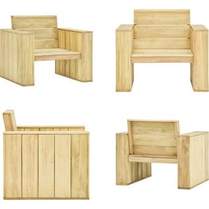 vidaXL Tuinstoel 89x76x76 cm geïmpregneerd grenenhout - Tuinstoel - Tuinstoelen - Buitenstoel - Buitenstoelen