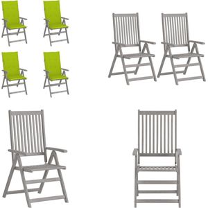 vidaXL Tuinstoelen 4 st verstelbaar met kussens massief acaciahout - Tuinstoel - Tuinstoelen - Stoel - Stoelen