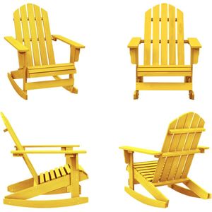 vidaXL Schommelstoel Adirondack massief vurenhout geel - Tuinschommelstoel - Tuinschommelstoelen - Tuin Schommelstoel - Tuin Schommelstoelen