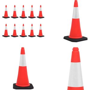vidaXL Verkeerskegels met zware basis 10 st reflecterend 75 cm - Verkeerskegel - Verkeerskegels - Pylon - Pylons