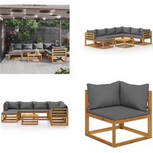 Vidaxl - 8-tlg. Garten-Lounge-Set mit Auflagen Massivholz Akazie - Garten-Lounge-Set - Garten-Lounge-Sets - Home & Living - Grau