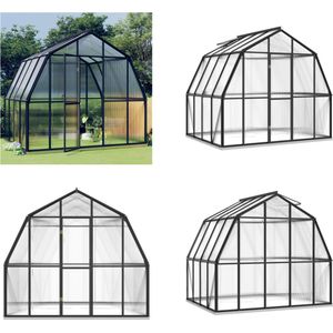 vidaXL Broeikas met basisframe 6-43 m² aluminium antracietkleurig - Broeikas - Broeikassen - Tuinschuur - Tuinhuis