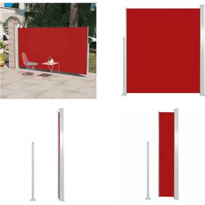 vidaXL Wind-/zonnescherm uittrekbaar 160x300 cm rood - Tuinscherm - Tuinschermen - Terrasscherm - Terrasschermen
