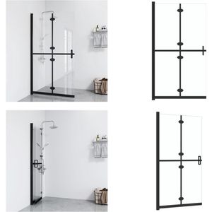 vidaXL Inloopdouchewand inklapbaar 90x190 cm ESG-glas transparant - Douchescherm - Doucheschermen - Inloopdouchescherm - Inloopdoucheschermen