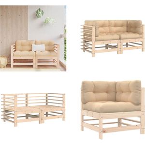 Vidaxl - Ecksofas mit Kissen 2 Stk. Massivholz Kiefer - Gartensofa - Eckcouch - Lounge Möbel - Gartenmöbeln - Kiefernholzmöbel - Home & Living