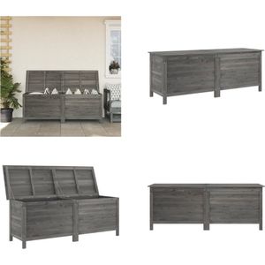 vidaXL-Tuinbox-150x50x56-5-cm-massief-vurenhout-antracietkleurig - Tuinbox - Tuinboxen - Opbergbox - Opbergbox Tuin