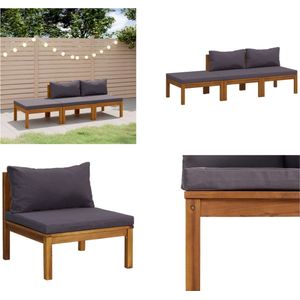 Vidaxl - 3-tlg. Garten-Lounge-Set mit Auflage Massivholz Akazie - Garten-Lounge-Set - Garten-Lounge-Sets - Home & Living - Grau