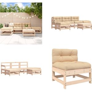 Vidaxl - 6-tlg. Garten-Lounge-Set mit Kissen Massivholz - Garten Lounge Set - Garten Lounge Sets - Home & Living - Braun