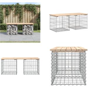 vidaXL Tuinbank Schanskorfontwerp 103x44x42 cm massief grenenhout - Tuinbank - Tuinbanken - Buitenbank - Parkbank