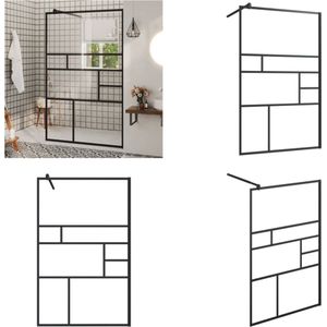 Vidaxl - Duschwand für Begehbare Dusche mit Klarem esg Glas 100x195 cm - Duschwand - ESG-Glas - Sicherheitsglas - Transparente Duschwand - Schwarze